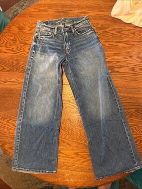 American Eagle Outfitters Light Blue Wide-Leg Flare Jeans
